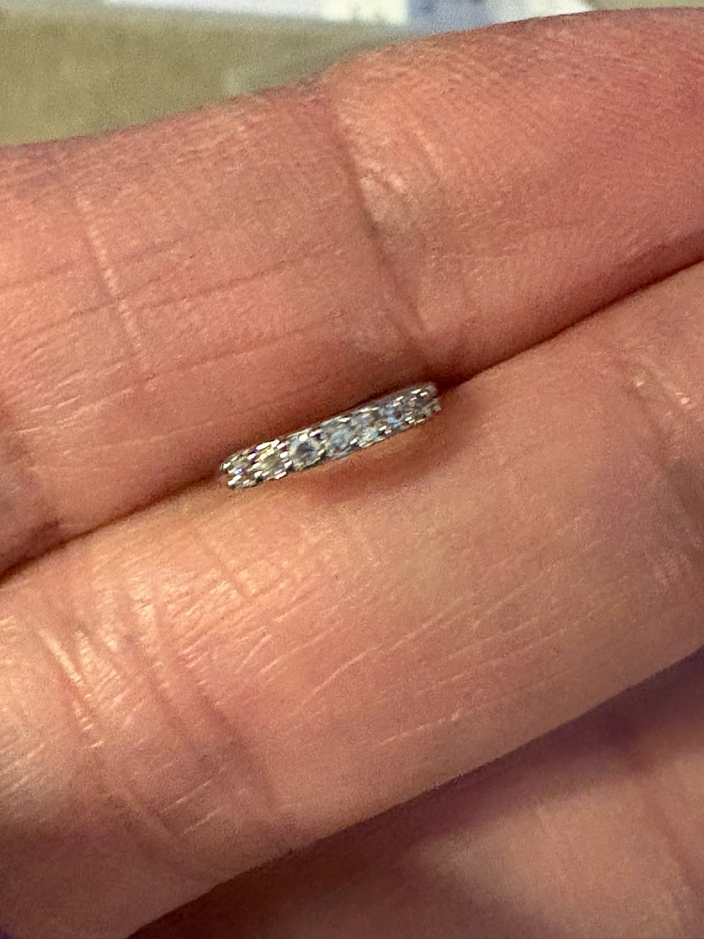 Nose Ring- 20 G Cubic Zirconia Nose Cuff/Clip Ring. Silver Tone Stainless Steel
